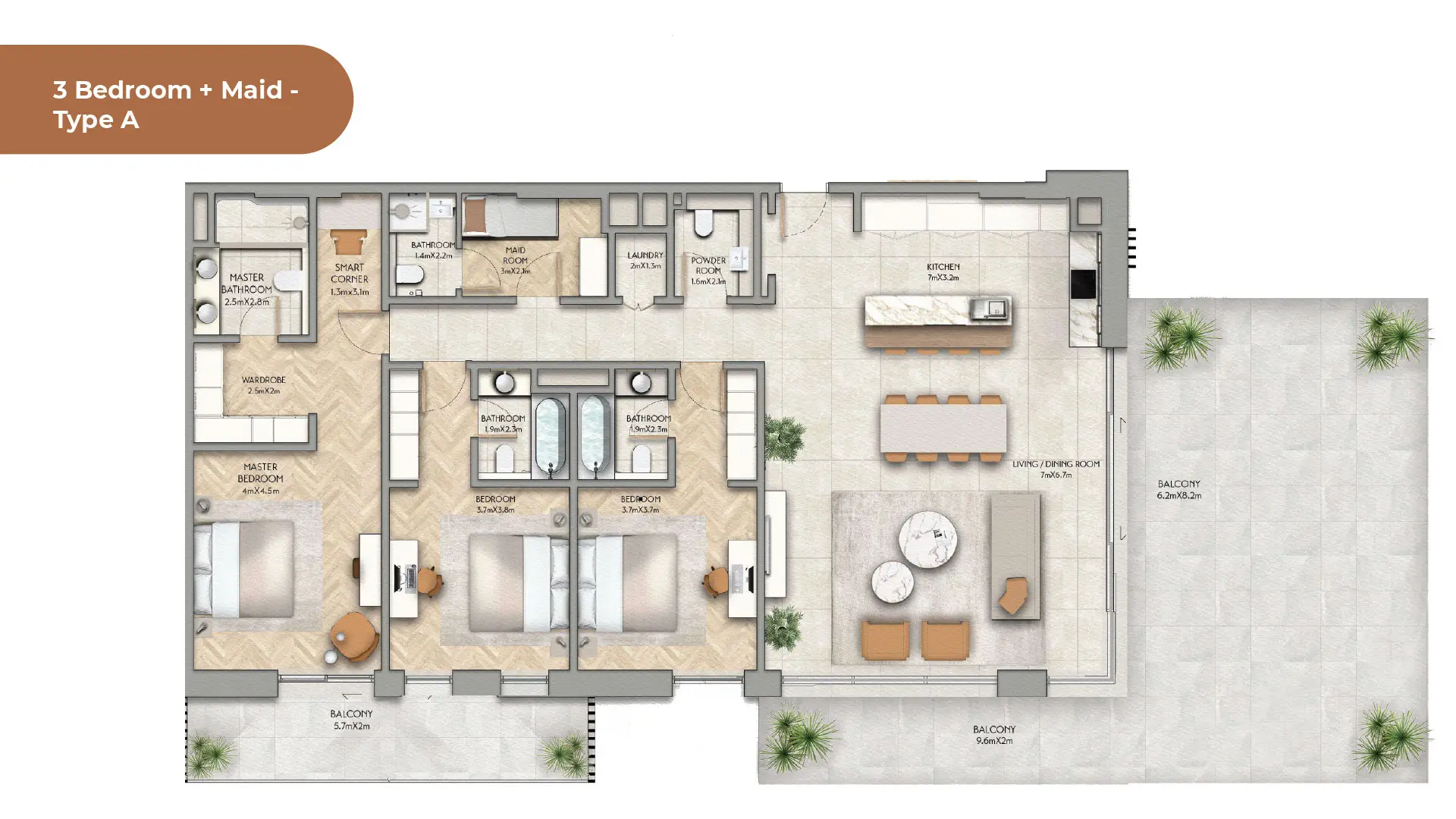 3 BR - Type C